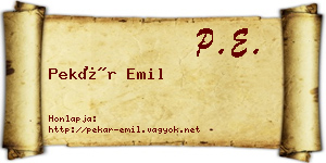 Pekár Emil névjegykártya