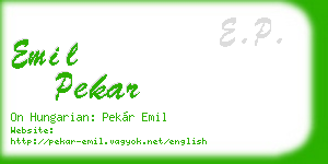 emil pekar business card